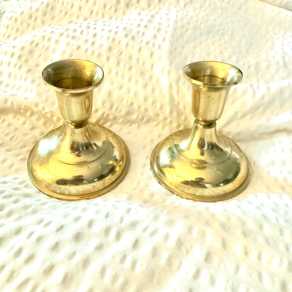 VINTAGE BRASS CANDLESTICK HOLDER- A PAIR